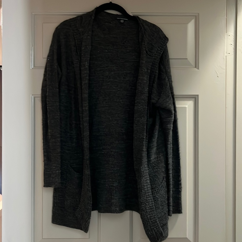 American Eagle Size XS dark Grey Hoodie cardigan
